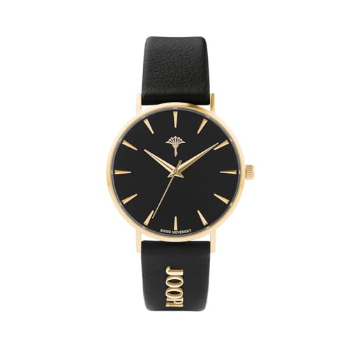 Joop! Armbanduhr Damen Quarzuhr analog, mit Leder Armband, Schwarz, 5 bar wasserfest, Kommt in Uhren Geschenk Box, 2028263 von Joop!