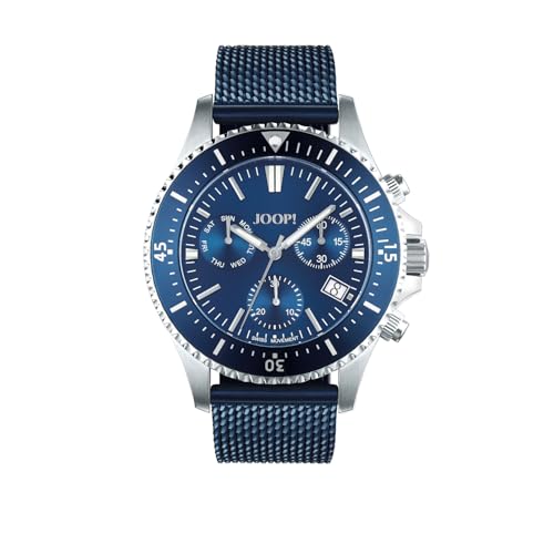 Joop! Armbanduhr Herren Chronograph Analog, mit Edelstahl Armband, Blau, 20 bar Wasserdicht, Kommt in Uhren Geschenk Box, 2027581 von Joop!