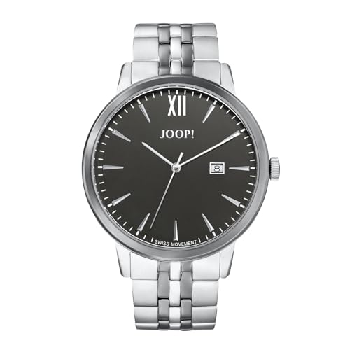 Joop! Armbanduhr Herren Quarzuhr analog, mit Edelstahl Armband, Silber, 10 bar wasserfest, Kommt in Uhren Geschenk Box, 2028337 von Joop!