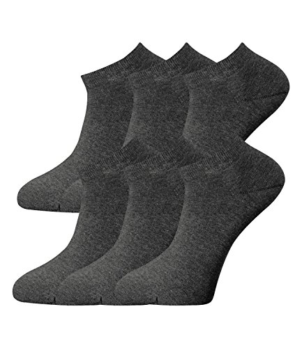 Joop Damen Sneaker Socken Füsslinge Biobaumwolle Basic Soft 6er Pack (2x3erPack) (35-38, anthrazit melange) von Joop!