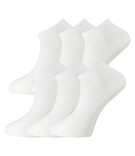 Joop Damen Sneaker Socken Füsslinge Biobaumwolle Basic Soft 6er Pack (2x3erPack) (39-42, weiss) von Joop!