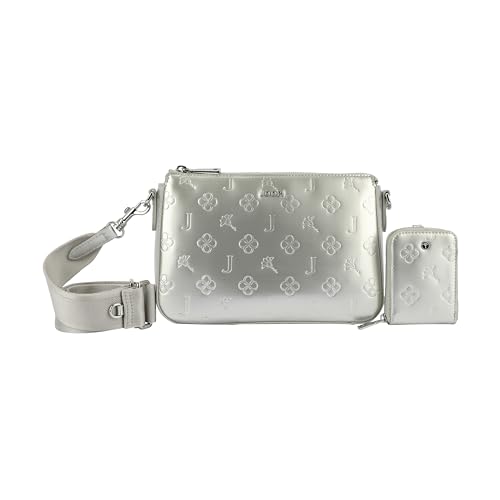 Joop! - Decoro Lucente Umhängetasche für Damen in edlem Silber, Schultertasche mit Zusatztasche, Maße 24x15x6 CM von Joop!