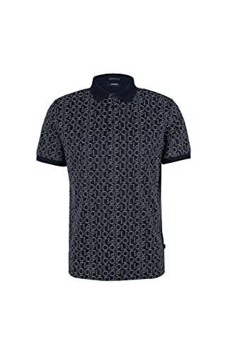 Joop! Herren Baumwoll Polo Shirt mit Allover Logo Druck, Farbe:Marine, Größe:L von Joop!