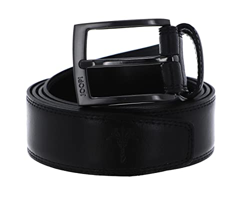 Joop! Herren Gürtel - Coll. Belt 3,5 cm, Echtleder, Dornschließe, doppelte Nähte, Logo (100 cm, Schwarz) von Joop!