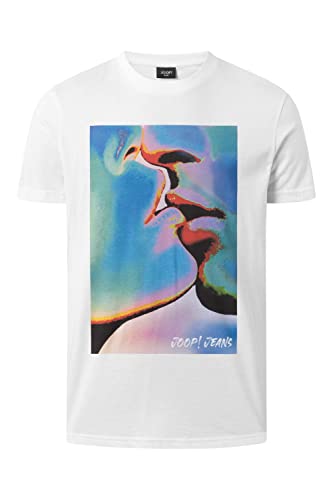 Joop! Herren Rundhals T-Shirt Adriel - Regular Fit M - 3XL Schwarz Weiss Grün, Größe:L, Farbe:White (100) von Joop!