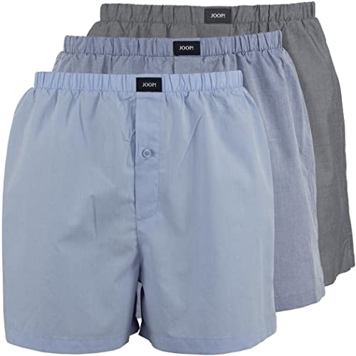 Joop! Herren Webboxershorts 3-Pack-Boxer 100% Baumwolle S 966 Blau Blau Grau von Joop!