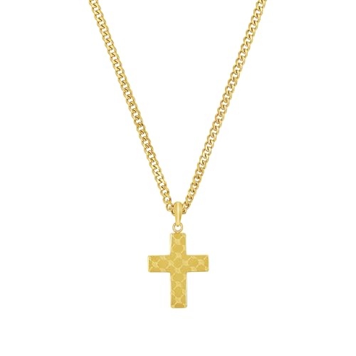 Joop! Kette mit Anhänger Edelstahl Herren Halsschmuck, 60 cm, Gold, Kreuz, Kommt in Schmuck Geschenk Box, 2039828 Joop! Kette mit Anhänger Edelstahl Herren Halsschmuck, 60 cm, Gold, Kreuz, Kommt in Schmuck Geschenk Box, 2039828 von Joop!