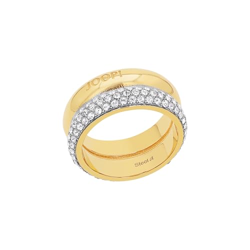JOOP! Ring Edelstahl Damen Ringe, mit Zirkonia synth., Weiß, Kommt in Schmuck Geschenk Box, 2039845 von Amor