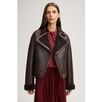 Lammfell-Lederjacke Lucy in Dunkelbraun von Joop!