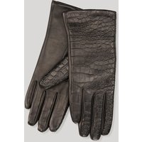 Lederhandschuhe mit Krokoprägung in Schwarz von Joop!