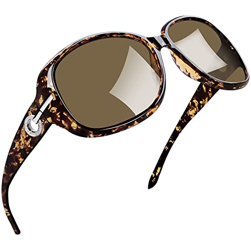 Joopin Klassische Damen Sonnenbrille Groß Polarisiert UV400 Vintage Leopardenmuster Übergroße Sonnenbrille Damen Stylisch mit XL Großer Rahmen (Crystal Amber) Joopin Klassische Damen Sonnenbrille Groß Polarisiert UV400 Vintage Leopardenmuster Übergroße Sonnenbrille Damen Stylisch mit XL Großer Rahmen (Crystal Amber) von Joopin