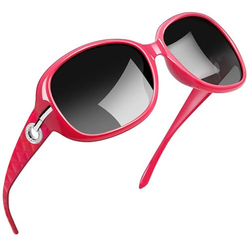 Joopin Große Sonnenbrille Damen Polarisiert Rosarot Übergroß Klassische Elegante Sonnenbrille Damen Groß UV400 Mode 2024 (Rosarot) von Joopin