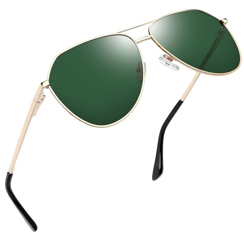 Joopin Klassische Sonnenbrille Herren Polarisiert Grün und Vintage Retro Sonnenbrille Damen mit Metallrahmen für Fahren Sunglasses Men Women(Vintage G15 Grün) von Joopin