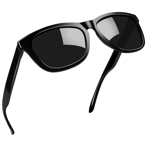 Joopin Klassische Rechteckige Sonnenbrille Damen Polarisiert und Vintage Sonnenbrille Herren Schwarz Retro Sunglasses UV400 Unisex (Elegant Schwarz) Joopin Klassische Rechteckige Sonnenbrille Damen Polarisiert und Vintage Sonnenbrille Herren Schwarz Retro Sunglasses UV400 Unisex (Elegant Schwarz) von Joopin