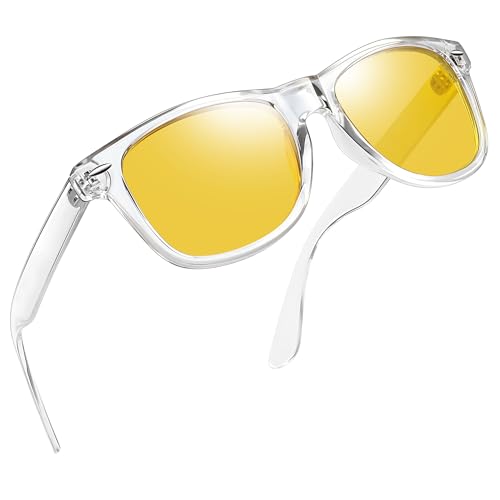 Joopin Nachtbrille zum Autofahren und Nachtfahrbrille Herren Gelbe Brille Mode Nachtsichtbrille Damen Ultra Light Blendschutz Gewidmet (Transparent Gelbe) von Joopin