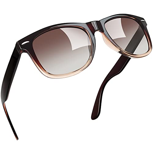 Joopin Rechteckige Braune Sonnenbrille Damen Polarisierte UV400 Unisex Klassischer Sonnenbrille Herren Retro zum Fahren Wandern (Mode Braun) von Joopin