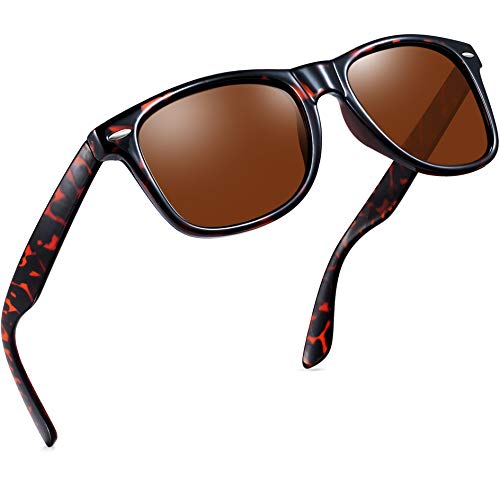 Joopin Klasssiche Sonnenbrille Herren Polarisiert Sport Rechteckige Sonnenbrille Damen Leopard Vintage Retro Groß UV400 Schutz (Leopard Braun) von Joopin