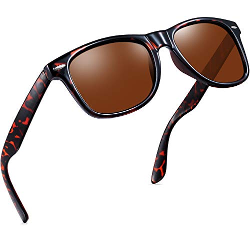 Joopin Retro Sonnenbrille Herren Polarisiert Sport Rechteckige Sonnenbrille Braun und Vintage Sonnenbrille Leopard Groß UV400 Schutz (Leopard Braun) von Joopin