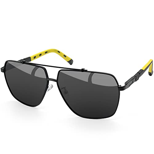 Joopin Retro Sonnenbrille Herren Polarisiert Klassische Sonnenbrille Damen Fahrerbrille und Polarized Sunglasses Men mit UV400-Schutz Für Outdoor Wandern Angeln(Schwarz) von Joopin