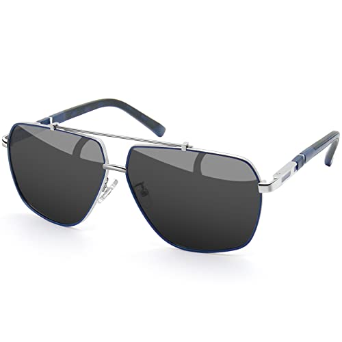 Joopin Retro Sonnenbrille Herren Polarisiert Klassische Sonnenbrille Damen Fahrerbrille und Polarized Sunglasses Men mit UV400-Schutz Für Outdoor Wandern Angeln(Silber Grau) von Joopin