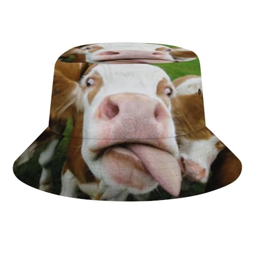 JopaJre Niedlicher lustiger Biberhut für Damen und Herren, Sonnenkappe, Fischerhut, verstaubar, Strandkappe, Reisen, Outdoor, Lustige Kuh mit herausstechender Zunge, Einheitsgröße JopaJre Niedlicher lustiger Biberhut für Damen und Herren, Sonnenkappe, Fischerhut, verstaubar, Strandkappe, Reisen, Outdoor, Lustige Kuh mit herausstechender Zunge, Einheitsgröße von JopaJre