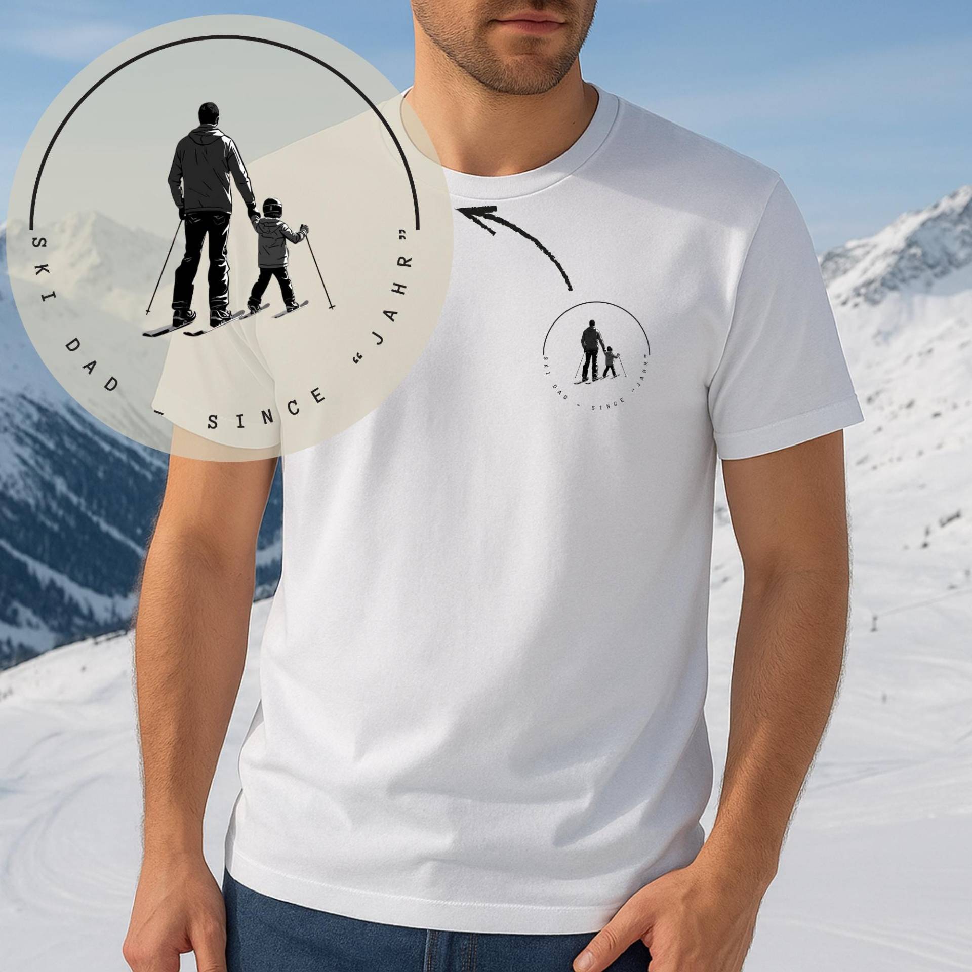 Personalisierbar, T-Shirt, Ski Dad Shirt, Dad, Skiing, Mountains, Vatertag, Geschenk, Männer, Daddy, Parents, Kids, Skiurlaub, Vacation von JopiDesigns