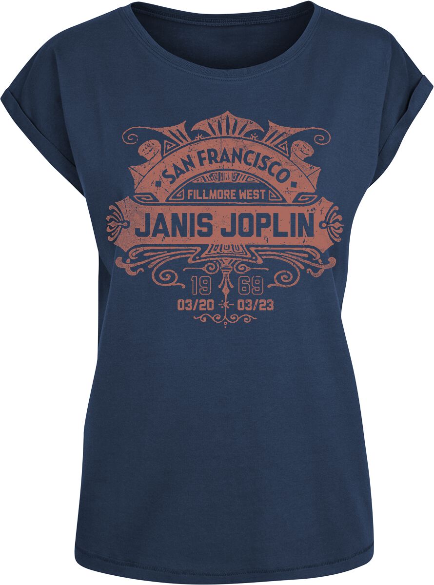 Joplin, Janis T-Shirt - San Francisco 1966 - S bis XXL - für Damen - Größe XXL - navy  - Lizenziertes Merchandise! von Joplin, Janis