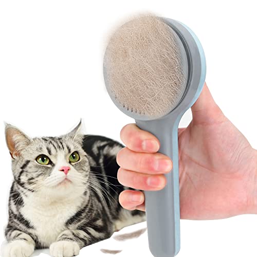 Hundebürste, Katzenbürste Selbstreinigende Slicker-Bürste Pets Brush Haustier Bürsten mit Großer Knopf für Katzen Hunde Massage Reinigung-Einfach zu Bedienen Entferne Unterwolle Pflegewerkzeug von Jopool