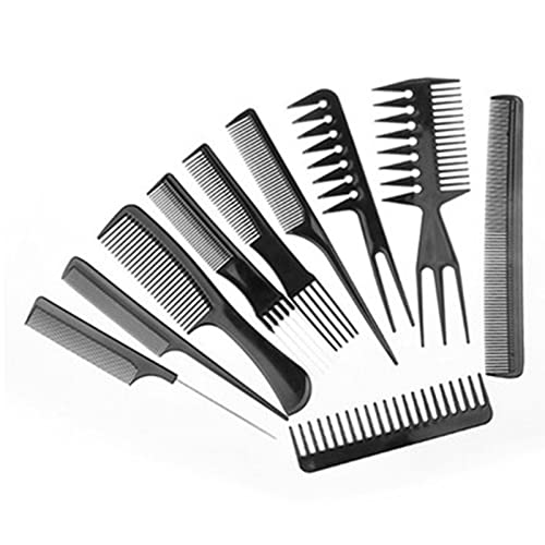 Friseurkamm-Set, Haarkämme-Set, Haarpflege, Tragbar, 10 Stück, für Damen und Zuhause von Jopwkuin