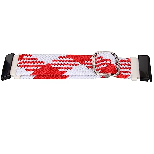 Jopwkuin Ersatzarmband für Uhrenarmband, Schnell Trocknend, Elastisches Gewebe, Atmungsaktiv, 22 Mm, Zum Schwimmen (rot-Weiss) von Jopwkuin