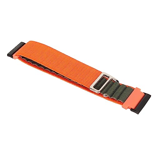 Jopwkuin Nylon-Smartwatch-Armband, Modischer Ersatz, Verstellbares, Weiches, Gewebtes Uhrenarmband, Stilvoller Stretch für Männer und Frauen, Laufen (Orange und Grün) von Jopwkuin