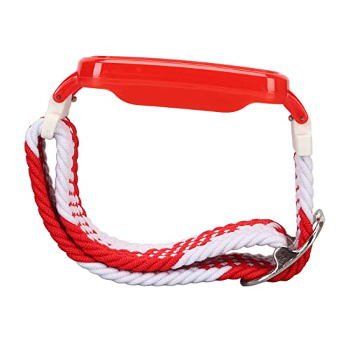 Jopwkuin Nylon-Uhrenarmband, Schützendes Uhrengehäuse, Geflochten, Tragbar, Zum Wandern (Rot-Weiß mit rotem Rahmen) von Jopwkuin