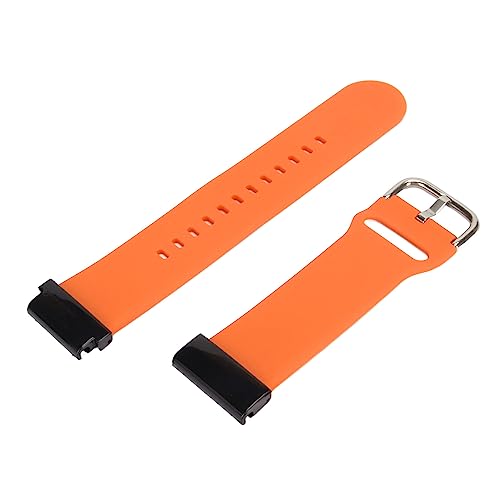 Jopwkuin Uhrenarmband, 26 Mm, Weiche, wasserdichte Edelstahl-Schnalle, Ersatz-Silikon-Uhrenarmband für Tägliche Sportuhren (Orange) von Jopwkuin