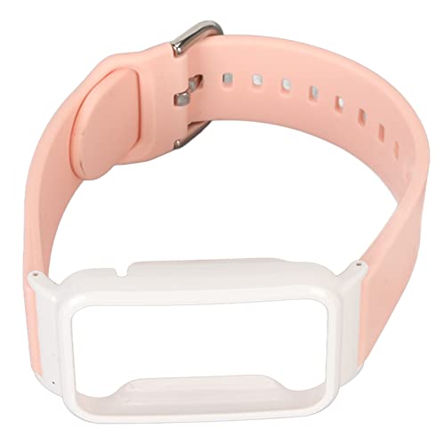 Jopwkuin Uhrenarmband-Stoßschutzhülle, Sicheres und Weiches Silikon-Uhrenarmband für das Training (Rosa + weiße Schale) von Jopwkuin