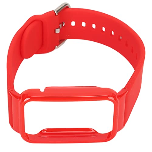 Jopwkuin Uhrenarmband-Stoßschutzhülle, Sicheres und Weiches Silikon-Uhrenarmband für das Training (Rot mit rotem Gehäuse) von Jopwkuin