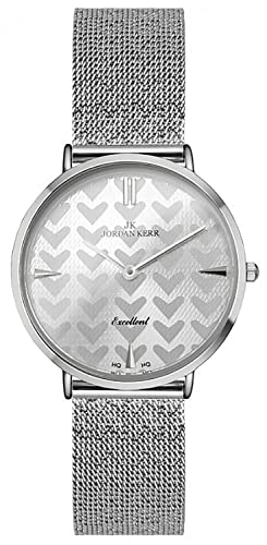 Jordan Kerr Zifferblatt mit Herzen Verziert Luxusarmband Mesh Box, ZQJ2K200325/3 Jordan Kerr Zifferblatt mit Herzen Verziert Luxusarmband Mesh Box, ZQJ2K200325/3 von Jordan Kerr