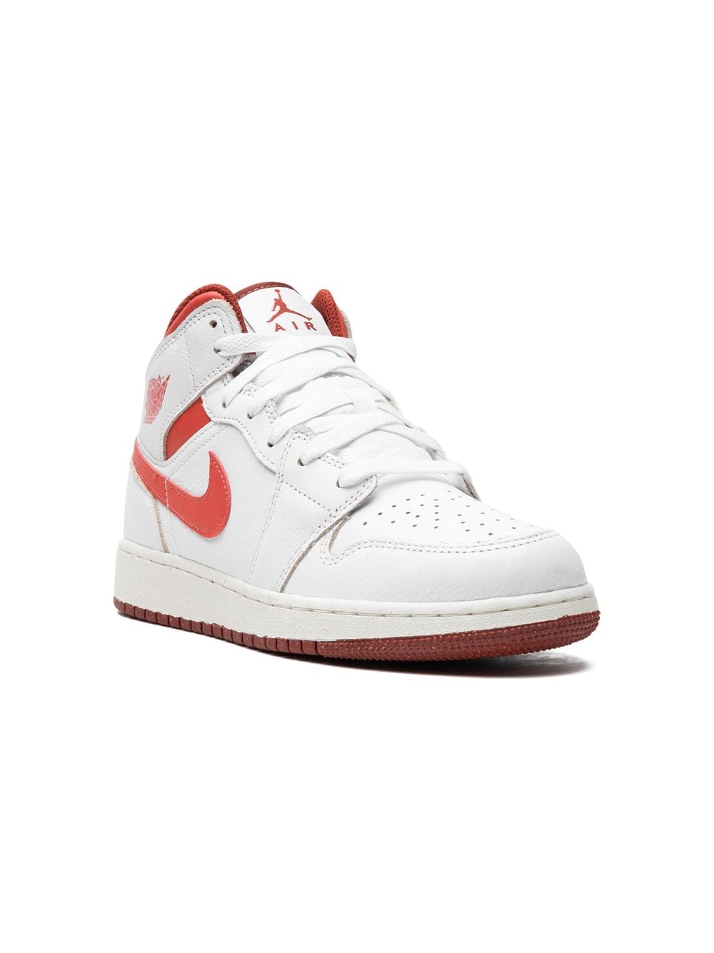 Jordan Kids Air Jordan 1 Mid SE White/Dune Red Sneakers - Weiß von Jordan Kids