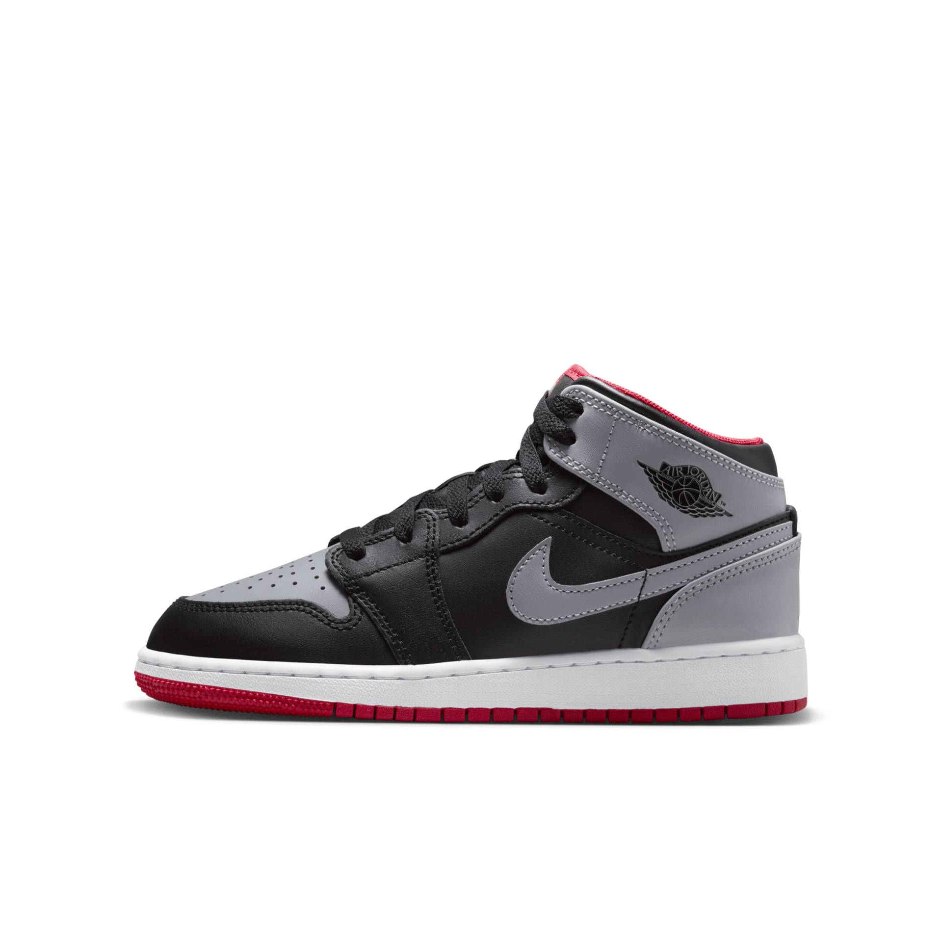 Air Jordan 1 Mid Schuh für ältere Kinder - Schwarz von Jordan