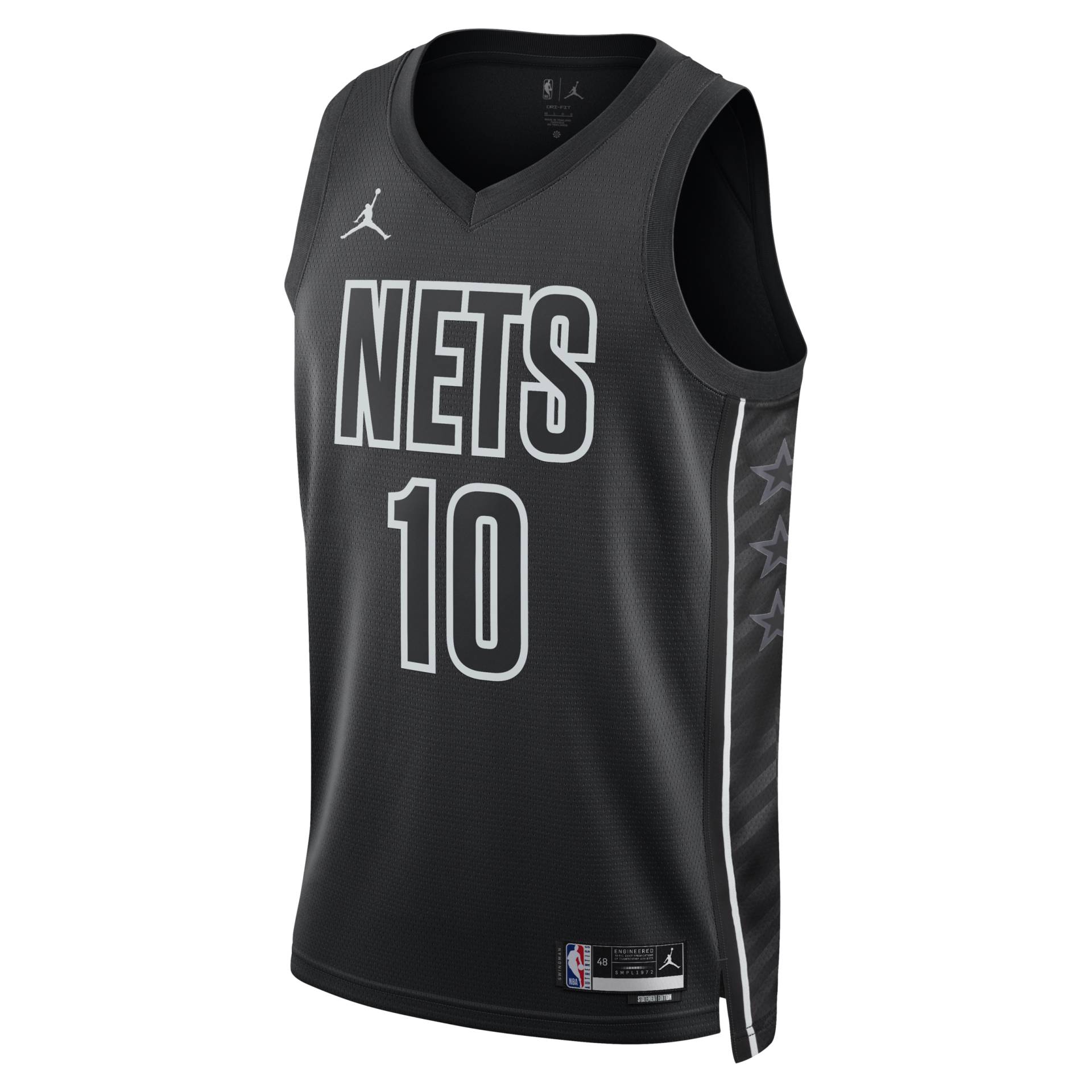 Brooklyn Nets Statement Edition Jordan Dri-FIT NBA Swingman Trikot für Herren - Schwarz von Jordan