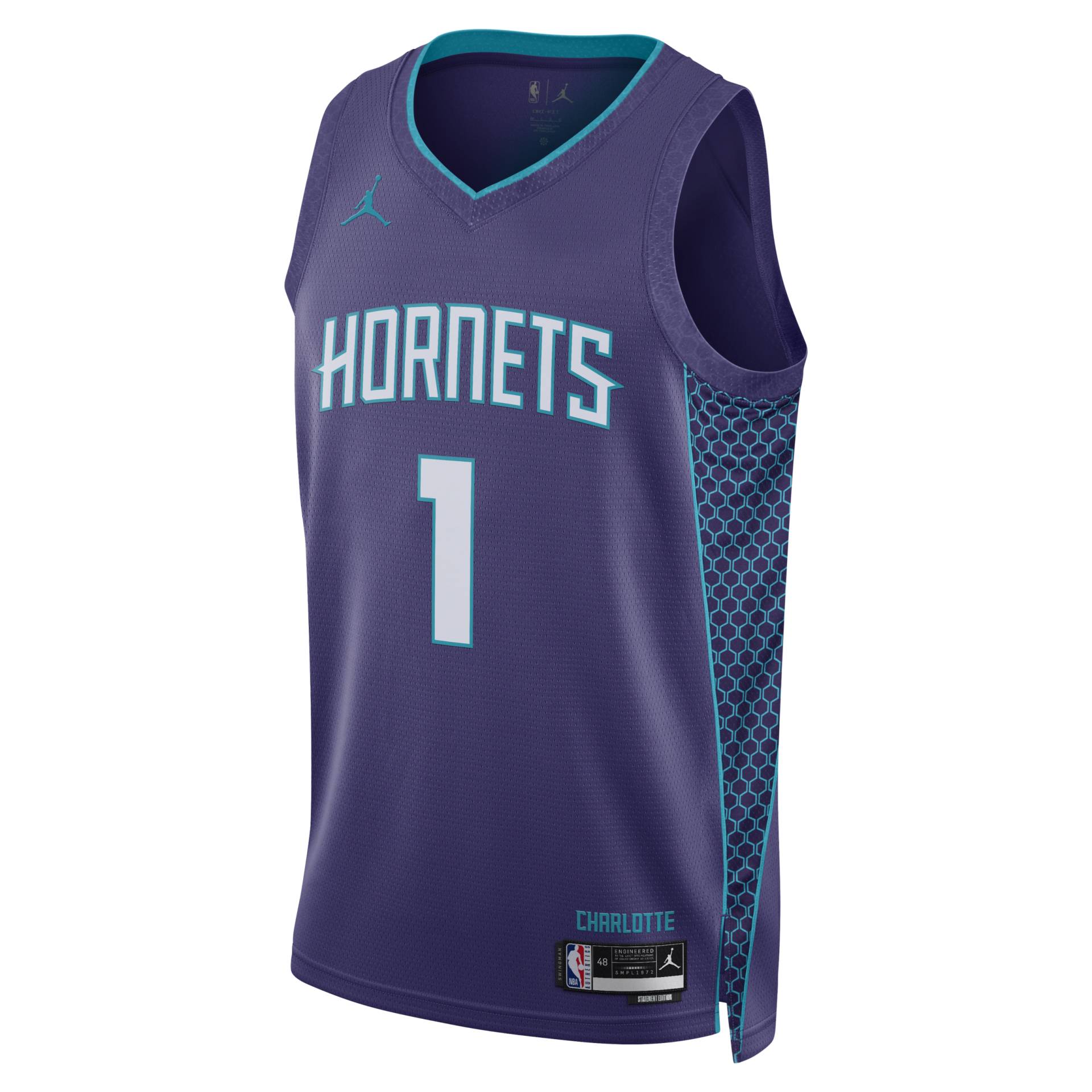 Charlotte Hornets Statement Edition Jordan Dri-FIT NBA Swingman Trikot für Herren - Lila von Jordan