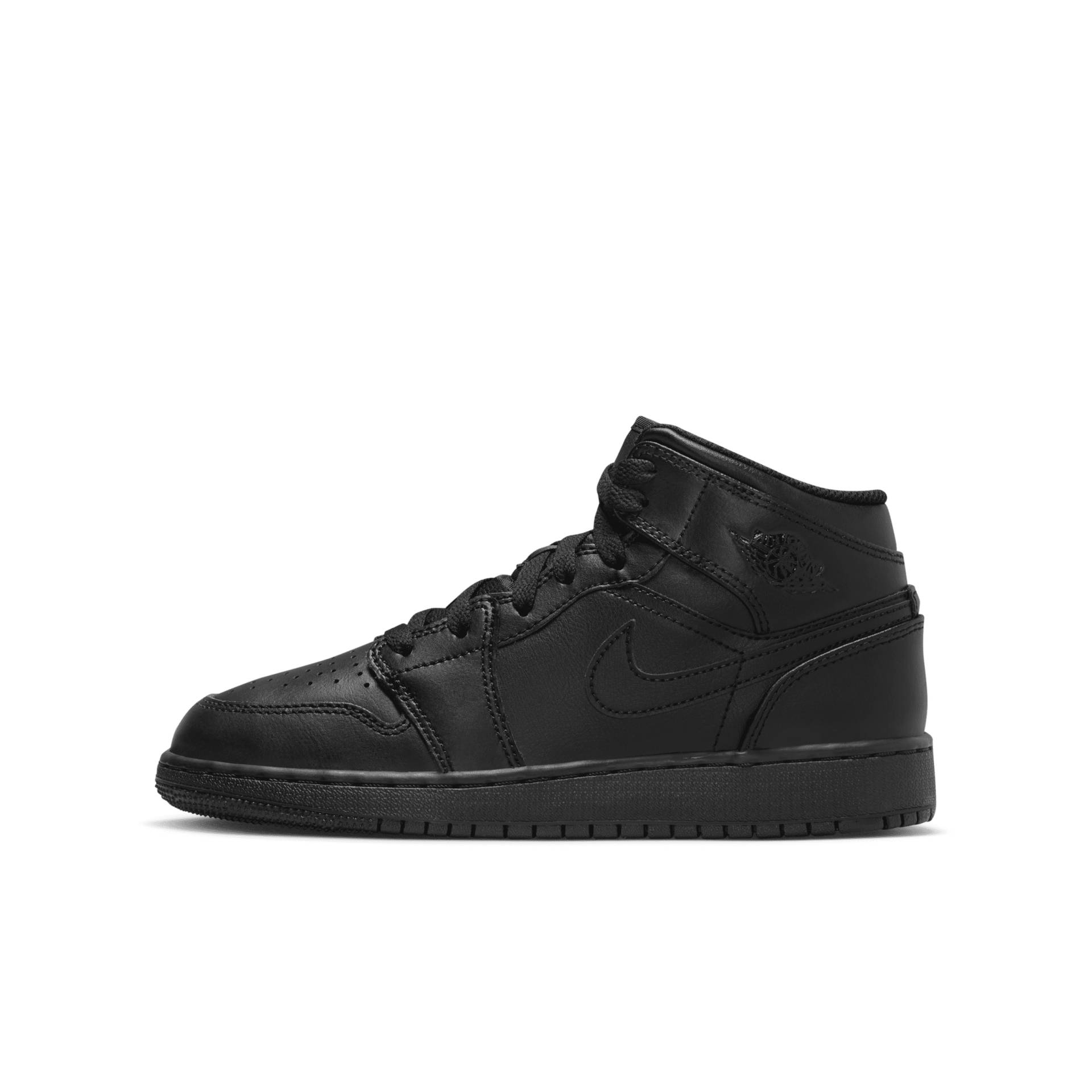 Jordan 1 Mid Schuh für ältere Kinder - Schwarz von Jordan