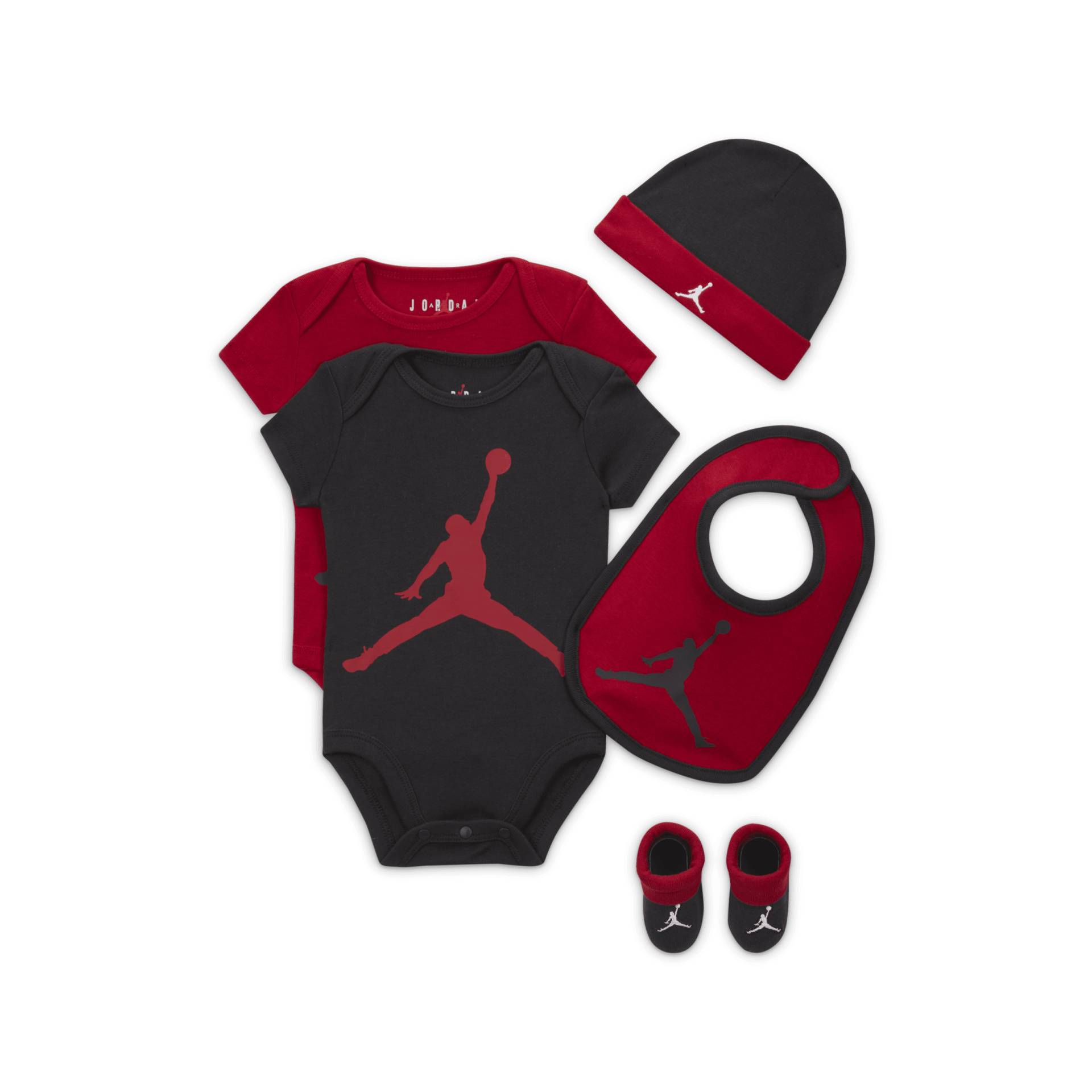 Jordan 5-Piece Core Gift Set fünfteiliges Bodysuit-Set für Babys - Rot von Jordan