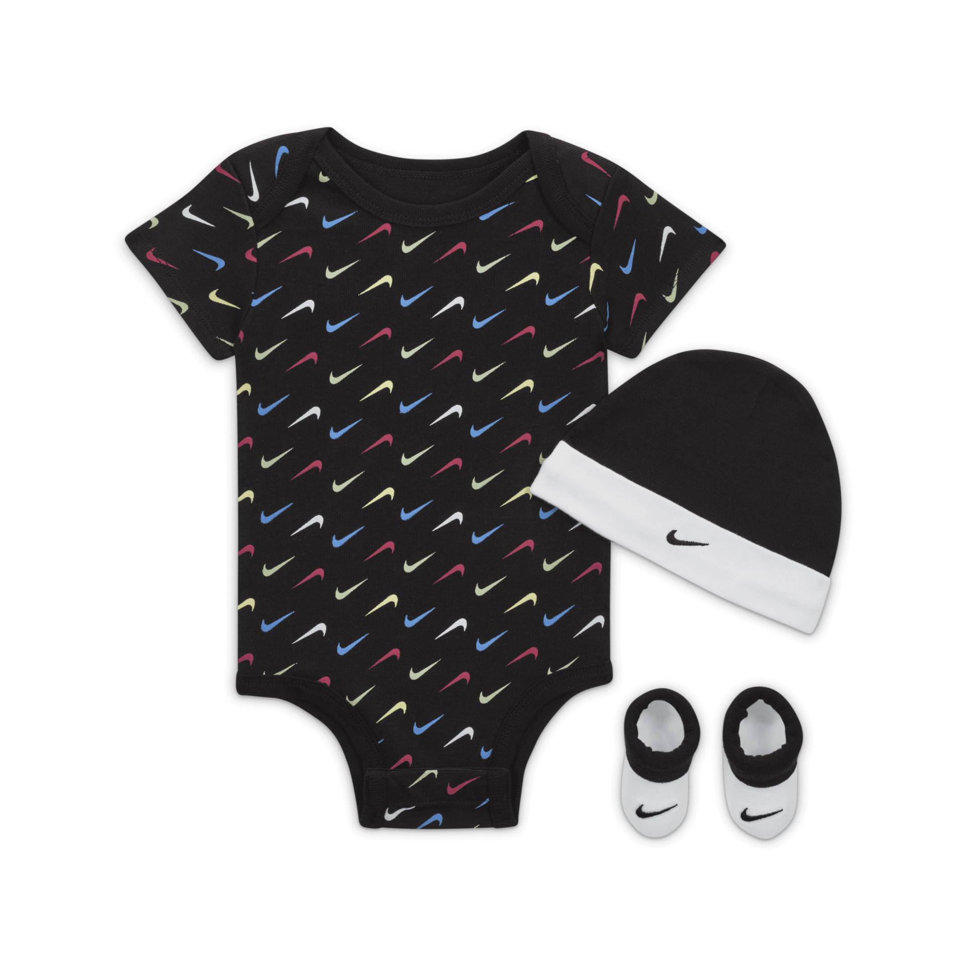 Jordan Baby 3-Piece Swoosh Boxed Set dreiteiliges Bodysuit-Set für Babys - Schwarz von Jordan