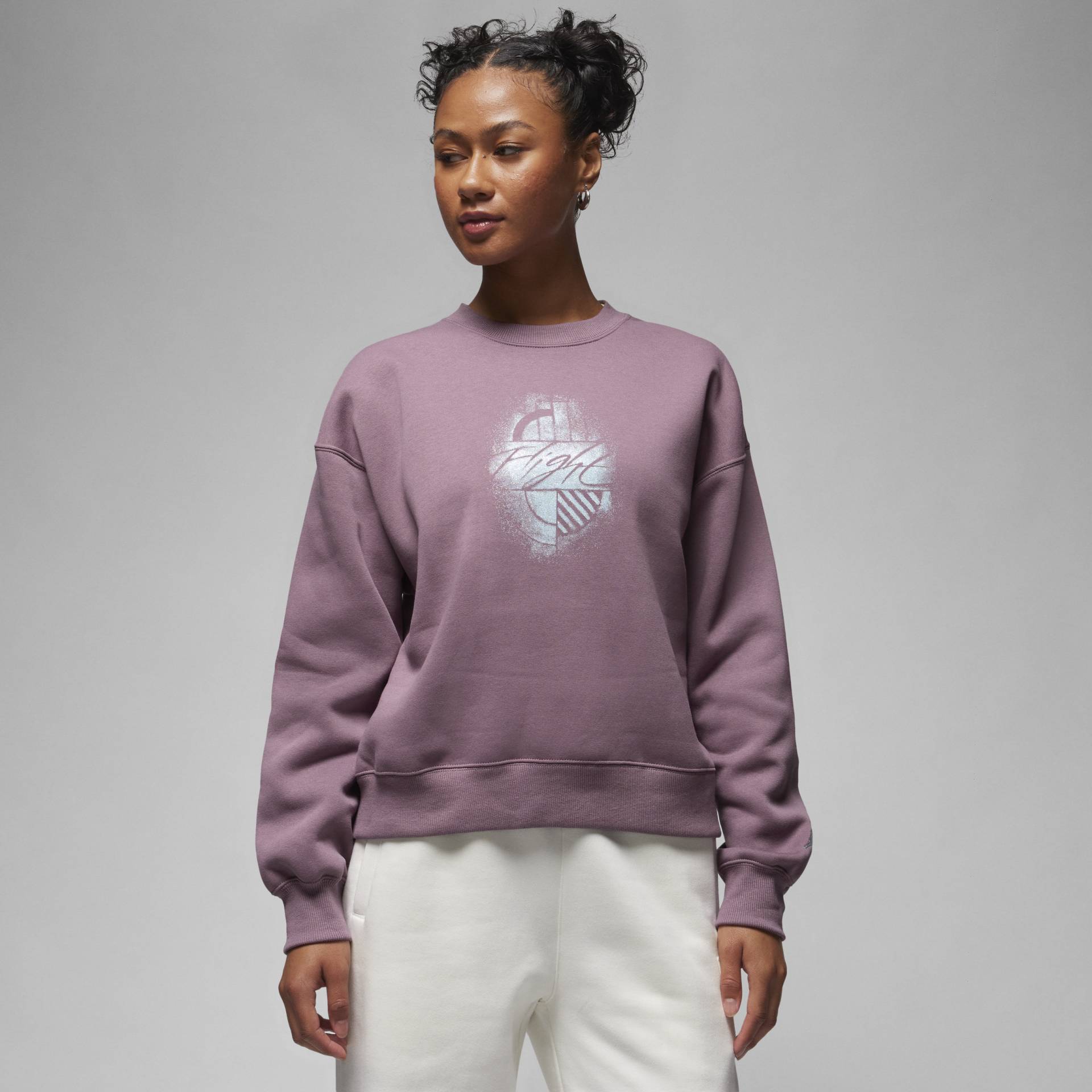 Jordan Brooklyn Fleece Damen-Sweatshirt mit Rundhalsausschnitt und Grafik - Lila von Jordan