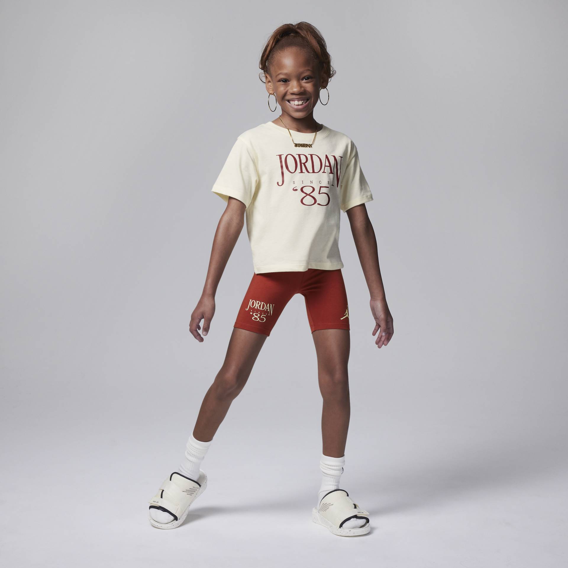 Jordan Brooklyn Mini Me Bike Shorts Set für jüngere Kinder - Rot von Jordan