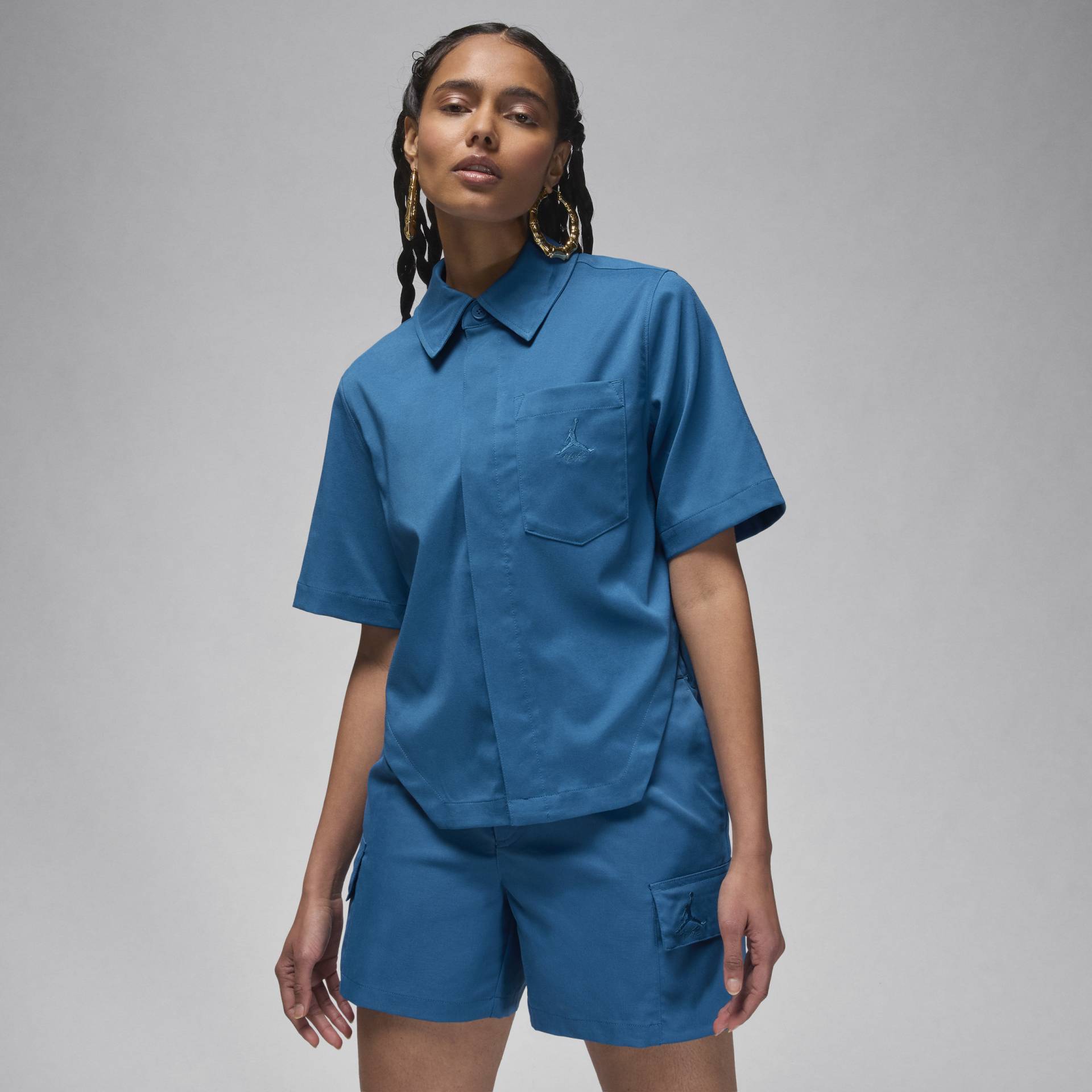 Jordan Crop Top aus Webmaterial für Damen - Blau von Jordan