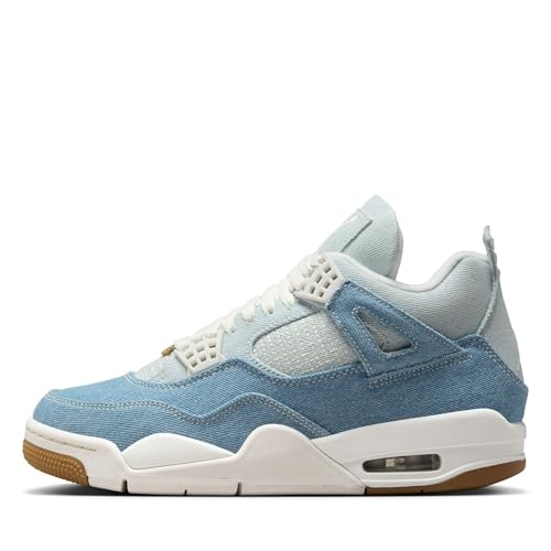 Jordan Damen 4 Retro Tex Denim 'Worn Blue' (IB6716 100), Sail/Sail-gum hellbraun, 42.5 EU von Jordan