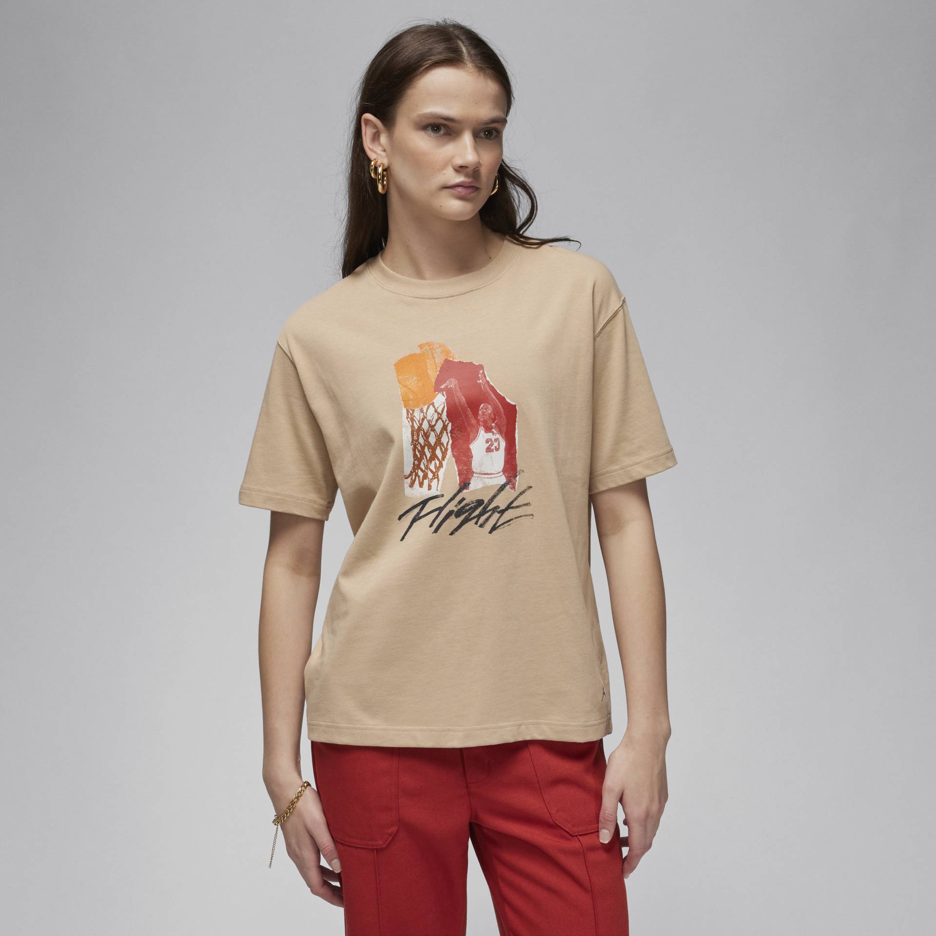 Jordan Damen-T-Shirt mit Collage - Braun von Jordan