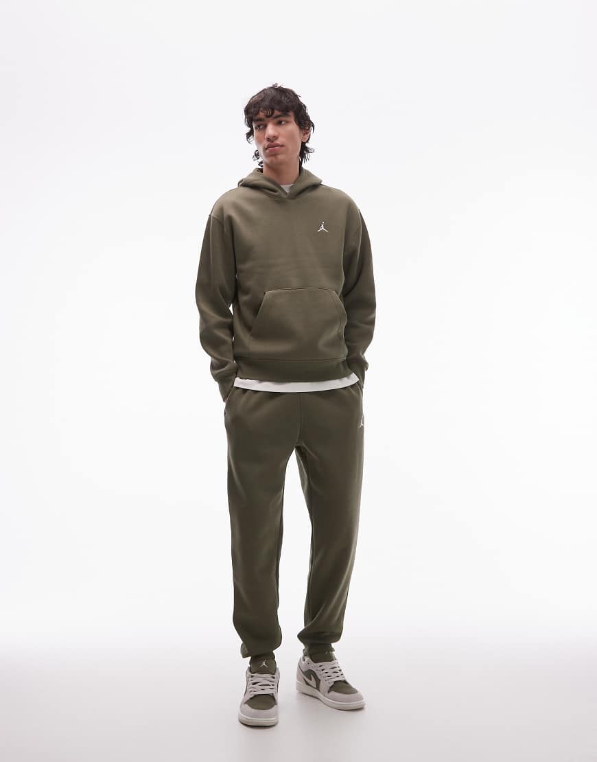 Jordan - Fleece-Jogginghose in Khaki mit Bündchen-Grün von Jordan