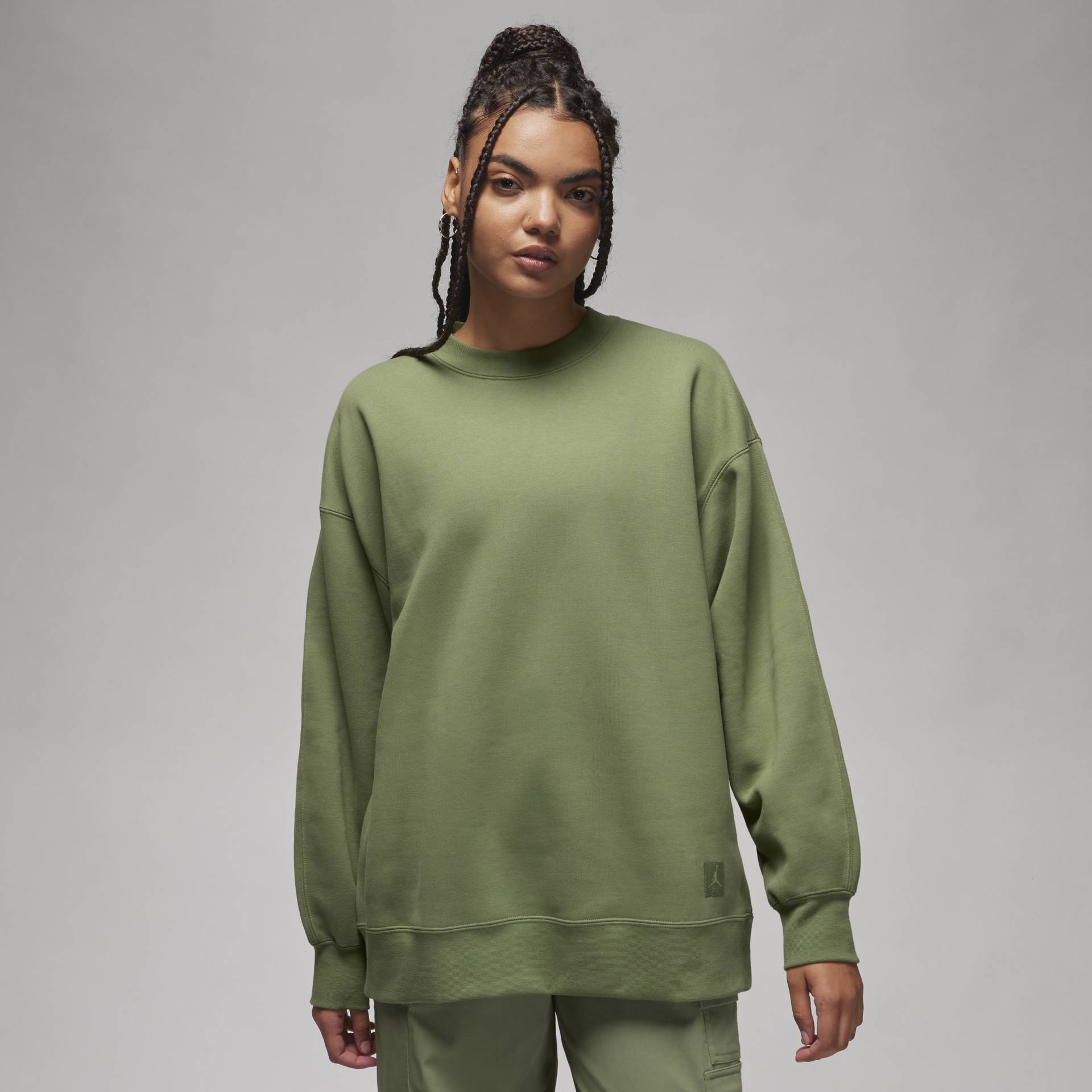 Jordan Flight Fleece Damen-Sweatshirt mit Rundhalsausschnitt - Grün von Jordan